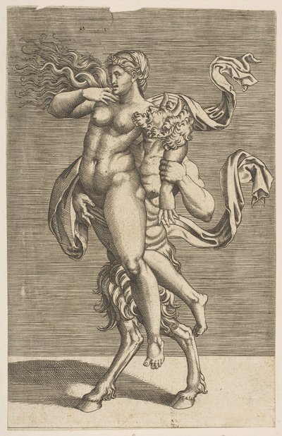 Satiro che porta una ninfa trattenendo il suo braccio destro, ca. 1515-1600 da Unbekannt