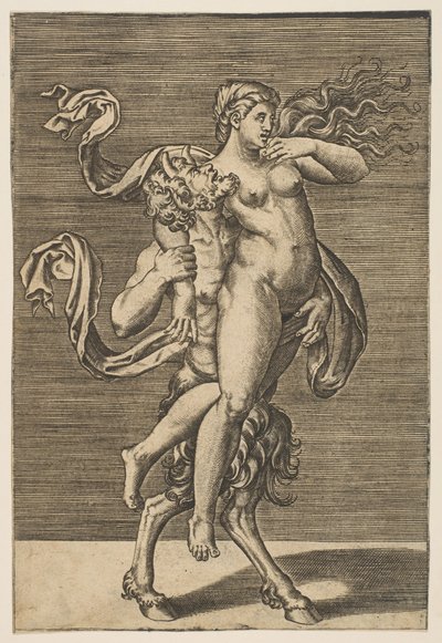 Satiro che porta una ninfa trattenendo il suo braccio destro, ca. 1515-1600 da Unbekannt