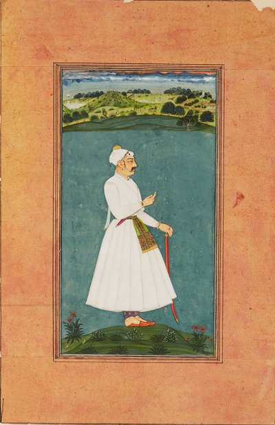 Sawai Jai Singh in un paesaggio, c1730 da Unbekannt