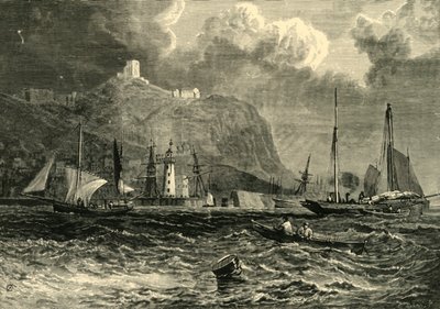 Castello di Scarborough, dal mare, 1898 da Unbekannt