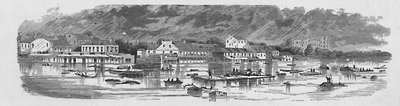 Scena a Baton Rouge durante le inondazioni del 1874, 1883 da Unbekannt