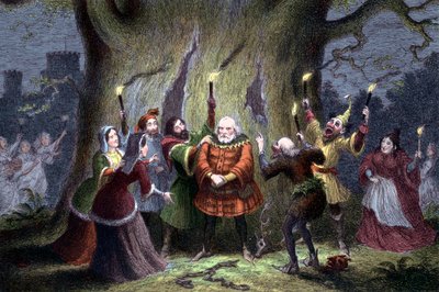 Scena da Le allegre comari di Windsor di Shakespeare, 1856-1858 da Unbekannt