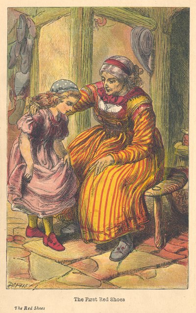 Scena da Le Scarpette Rosse di Hans Christian Andersen, c1879 da Unbekannt