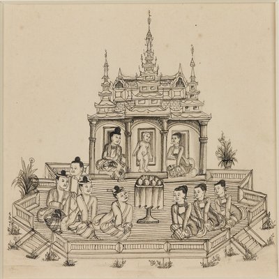Scena dal Vessantara Jataka, c1880 da Unbekannt