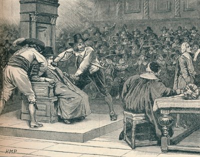 Scena nella Camera dei Comuni: il Presidente costretto, 1629 da Unbekannt