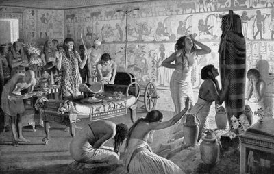 Scena di lutto al tempio funerario di Tutankhamon, Egitto, 1325 a.C. da Unbekannt