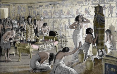 Scena di lutto al tempio funerario di Tutankhamon, Egitto, 1325 a.C. da Unbekannt