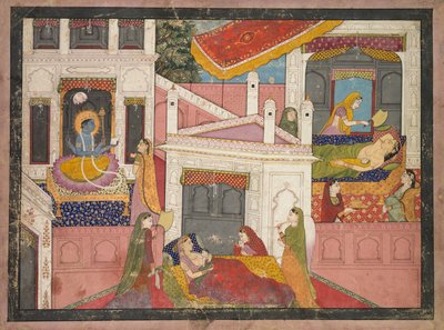 Scene dalla nascita di Krishna, c. 1840 da Unbekannt