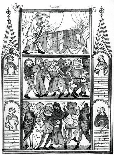 Scene dalla storia di Fauvel, XV secolo, 1870 da Unbekannt