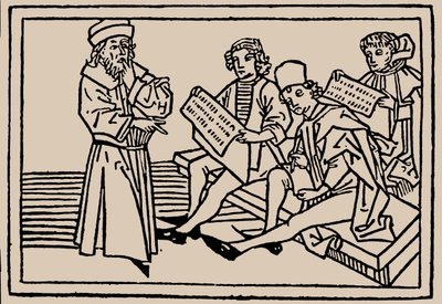 Lezioni scolastiche. Da Speculum Vitae Humanae di Rodericus Zamorensis, 1479 da Unbekannt