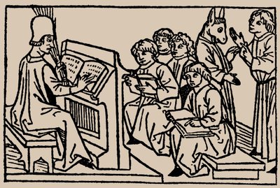 Lezioni scolastiche. Da Speculum Vitae Humanae di Rodericus Zamorensis, 1479 da Unbekannt