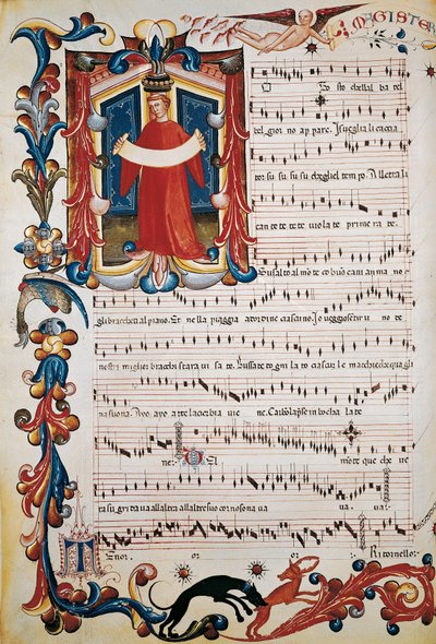 Partitura con illuminazione nel Codice Squarcialupi da Unbekannt