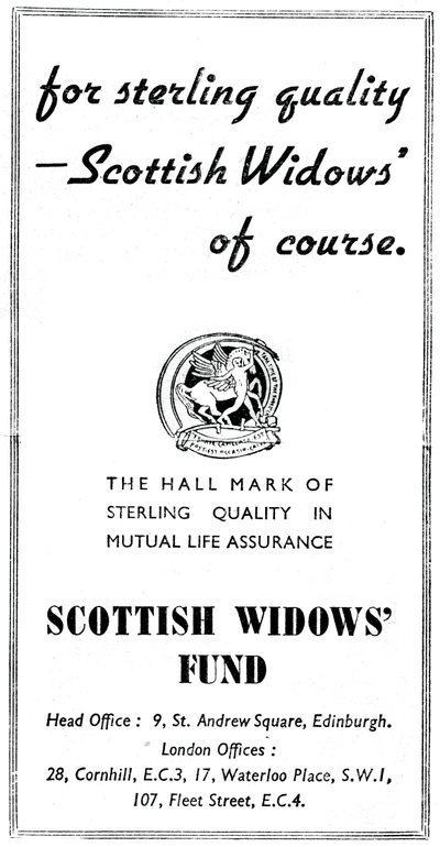 Scottish Widows Fund, 1938 da Unbekannt