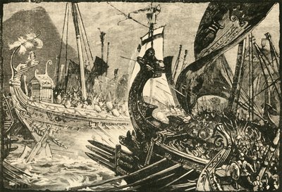 Battaglia navale tra Tolomeo e Demetrio Poliorcete al largo di Salamina, 1890 da Unbekannt