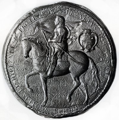 Sigillo del Protettorato con Oliver Cromwell a cavallo, 17° secolo, 1899 da Unbekannt