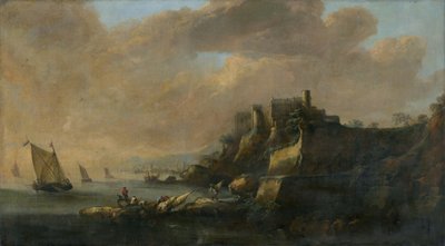 Marina con un castello da Unbekannt