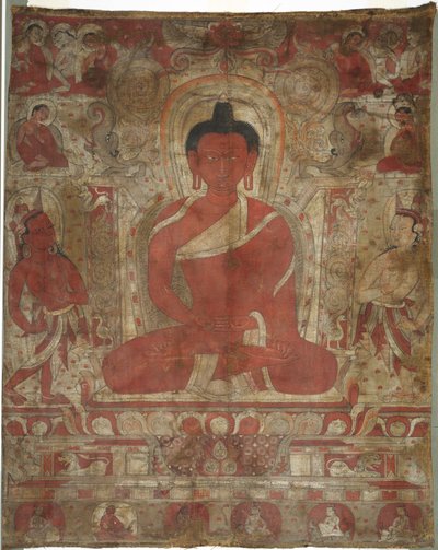 Amitabha seduto con accompagnatori, c. 1100 da Unbekannt