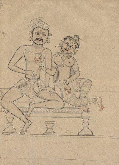 Coppia seduta, c. 1800 da Unbekannt