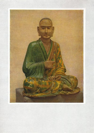 Figura seduta di un Lohan - Dinastia Tang, VII-X secolo d.C., 1936 da Unbekannt