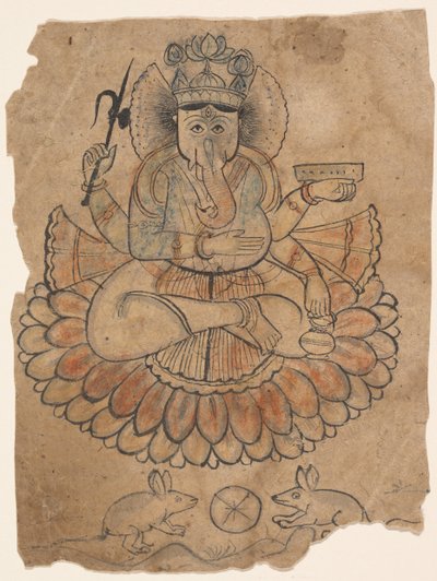 Ganesha Seduto a Quattro Braccia, ca. 1775 da Unbekannt