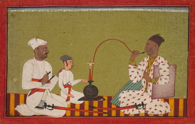 Principe seduto che fuma un narghilè, c. 1710-1715 da Unbekannt