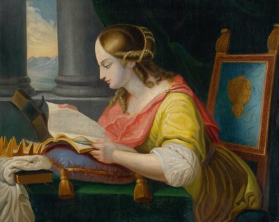 Santa Caterina seduta che studia da Unbekannt