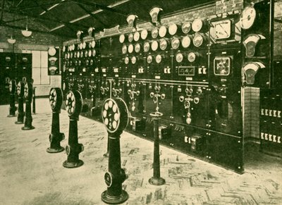 Sezione del centralino nella centrale elettrica, Metropolitana, 1930 da Unbekannt
