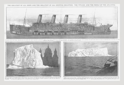 Diagramma sezionale del Titanic e iceberg, 20 aprile 1912 da Unbekannt