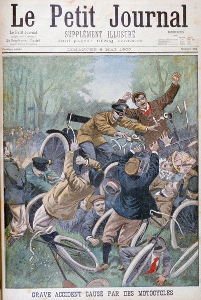 Grave incidente causato da biciclette, Parigi, 1900 da Unbekannt