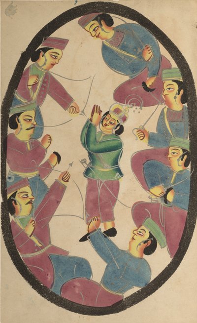 Sette eroi o guerrieri che uccidono Abhimanya, figlio di Arjuna da Unbekannt