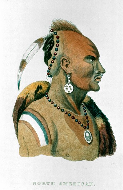 Sewessissing, capo degli indiani Iowa, indiani delle pianure nordamericane, 1837 da Unbekannt