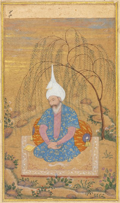 Shah Tahmasp I 1514-1576 seduto in un paesaggio, c. 1575 da Unbekannt