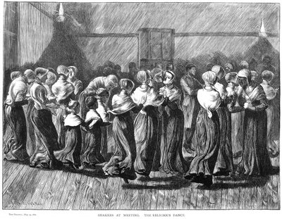 Shakers che ballano a una riunione, Lebanon Springs, New York, USA da Unbekannt