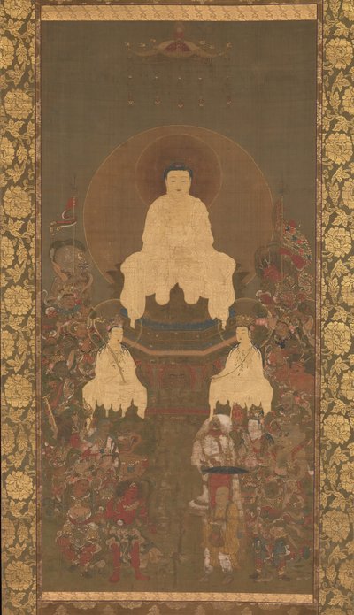 Triade di Shakyamuni con i sedici protettori del Grande Sutra della Saggezza da Unbekannt
