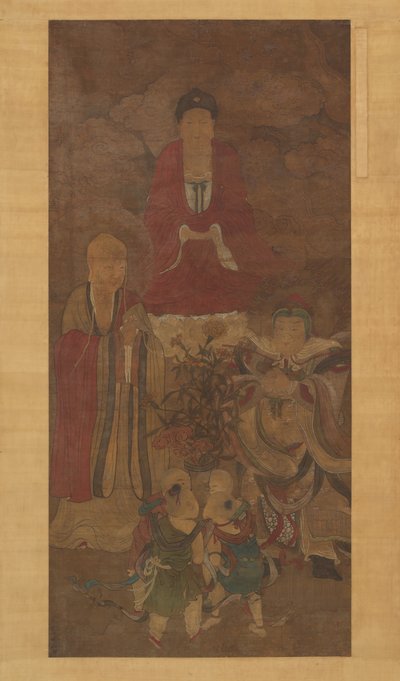 Shakyamuni con luohan, re celeste e ragazzi, inizio XVII secolo da Unbekannt