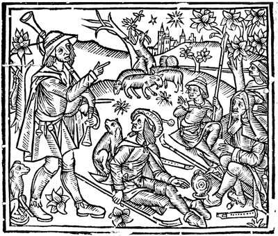 Pastori con i loro greggi e cani, inizio XVI secolo da Unbekannt