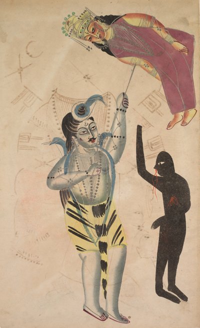 Shiva che solleva il corpo della sua Sati, 1800s da Unbekannt