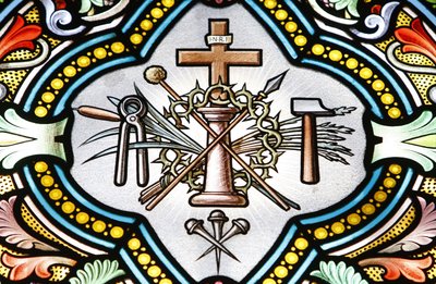 Santuario di Nostra Signora di La Salette, vetrata Simboli cristiani, La Salette, Francia da Unbekannt