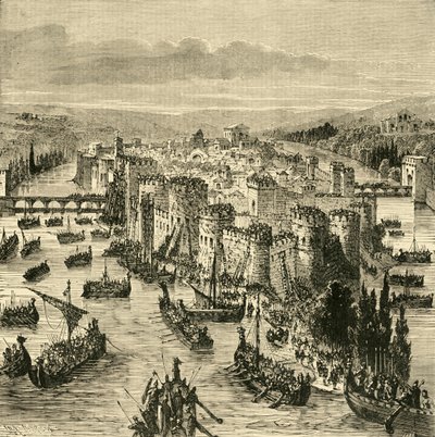 Assedio di Parigi da parte dei Normanni, 845, 1890 da Unbekannt