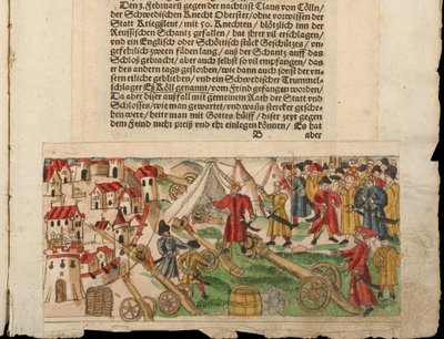 Assedio di Reval da parte dei russi nel 1578. Da Sammlung von Nachrichten di Johann Jakob Wick da Unbekannt
