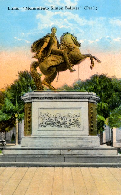 Monumento a Simon Bolivar, Lima, Perù, inizio XX secolo da Unbekannt