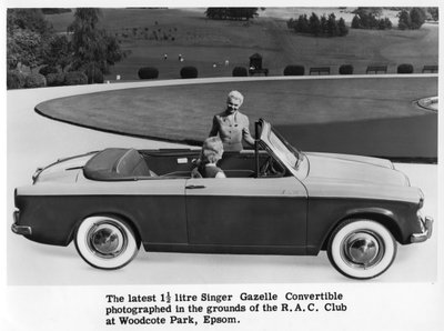 Singer Gazelle convertibile, Woodcote Park, Epsom, Surrey da Unbekannt