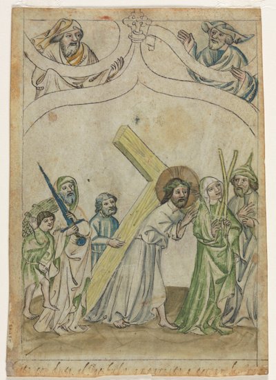 Foglio singolo da una Biblia Pauperum: Cristo coronato di spine, c. 1410 da Unbekannt