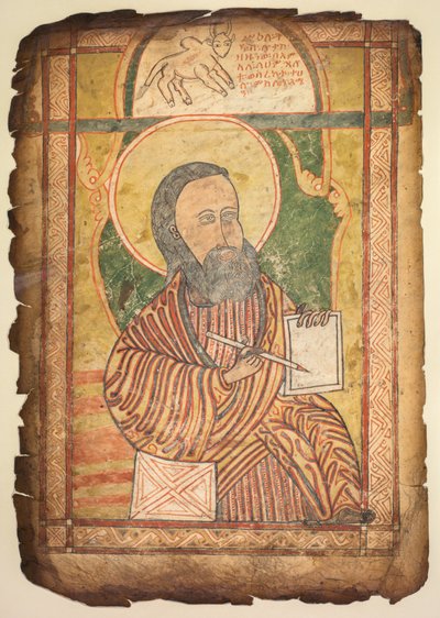 Foglio singolo da un libro dei Vangeli con un ritratto di San Luca, c. 1440-1480 da Unbekannt