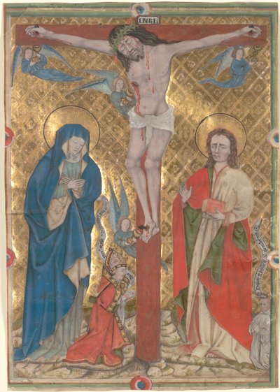 Foglio singolo da un messale: La crocifissione, c. 1480 da Unbekannt