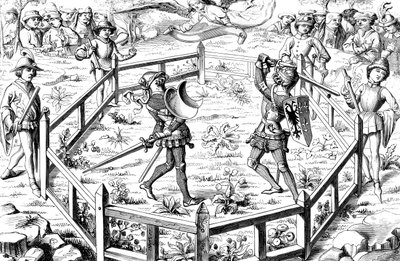Combattimento singolo sottoposto al giudizio di Dio, 15° secolo, 1849 da Unbekannt