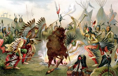 Danza di guerra Sioux, 1888 da Unbekannt