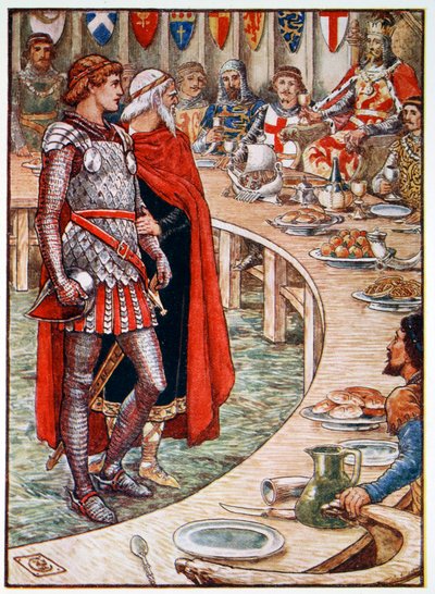 Sir Galahad viene portato alla corte di Re Artù, 1911 da Unbekannt