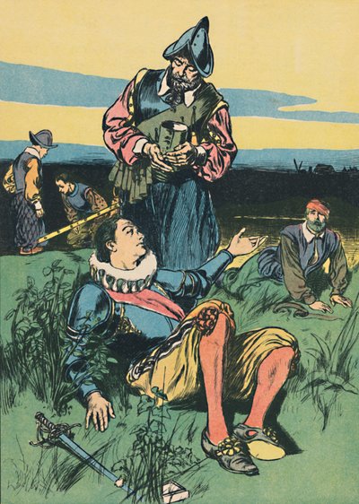 Sir Philip Sidney e il soldato morente, c1907 da Unbekannt