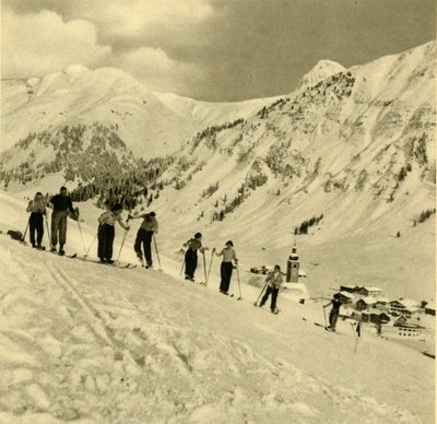 Lezione di sci, Arlberg, Austria, c1935 da Unbekannt